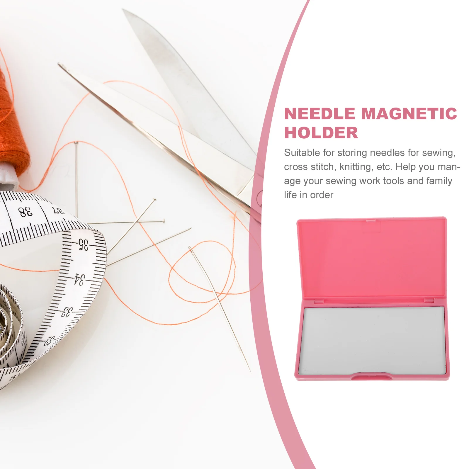 

Magnetic Needle Storage Box for Sewing Head Pins Hair Pins Paper Clips Screws Durable PVC Portable Lightweight Organizer Simple