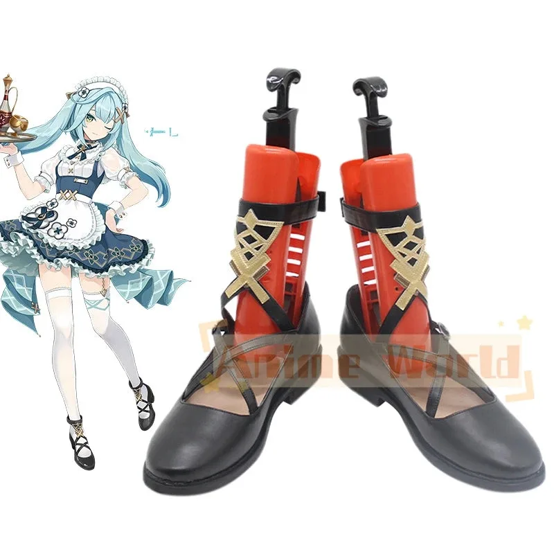 

Game Faruzan Maid Dress Cosplay Shoes Halloween Boots Custom Made