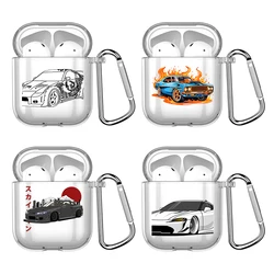 JDM Drift Sports Car Soft Case For Apple Airpods 1 or 2 Shockproof Cover For AirPods 3 Pro Pro2 Transparent Earphone Protector