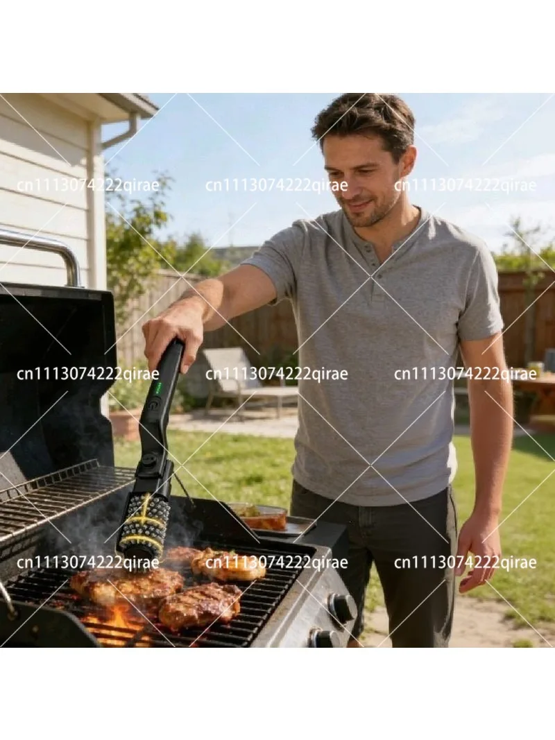 Electric BBQ Cleaning Brush 360 Degree Rotatable No Dead Angle Grill Cleaner Portable Barbecue Washing Tool