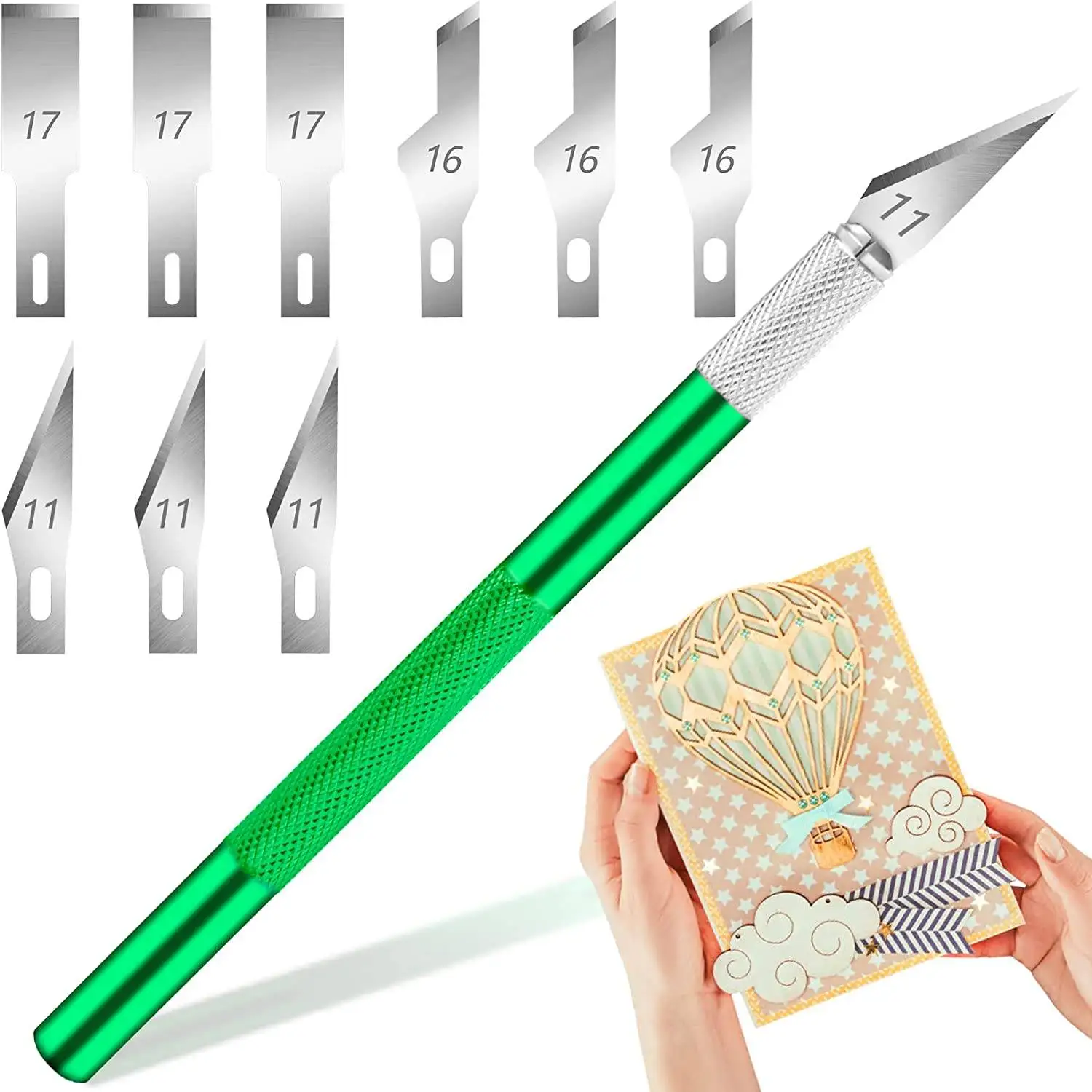 Craft Knife Set Hobby Knife Set, Exacto Knife Set, Precision Craft Knife Hobby Knife Set with 10pcs Knife Blades