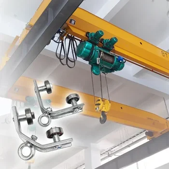 헤비 듀티 도르래 앵글 다리미 원형 베어링 트롤리 철사 로프 서스펜션 도르래 앵글 다리미 지지대 케이블 도르래 40/50