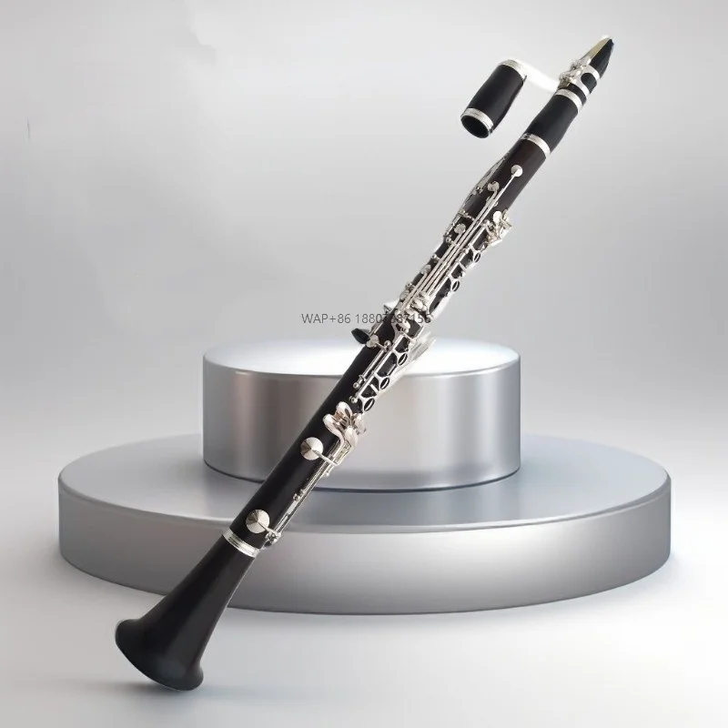 

Clarinet Instrument in B-flat Tuning Ebony Black Tube with Silver-plated Keys Suitable for Beginners Professional Band