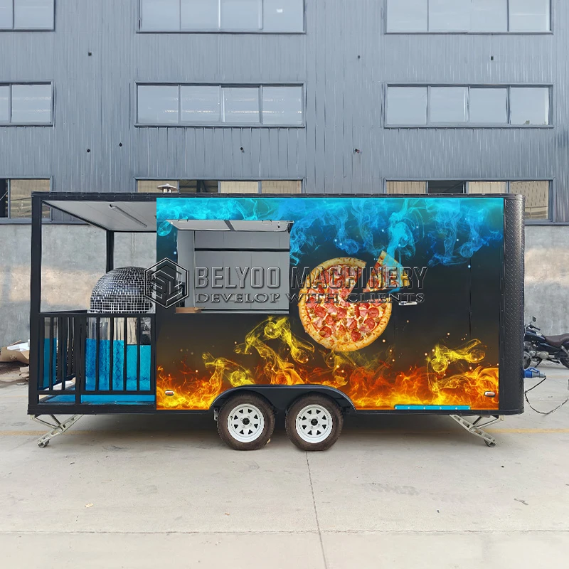 

Belyoo Street торговые тележки для продажи еды Пицца Мобильный фургон для фаст-фургона фургон для мороженого фургон с духовкой для продажи США Европа