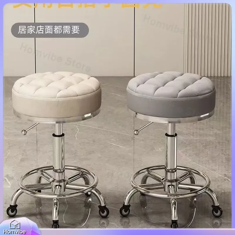 for Barber Chair Lifting Stool Lab Beauty Salon Makeup Rotating Office Small Round Seat Simple Hair Styling Bar Stool