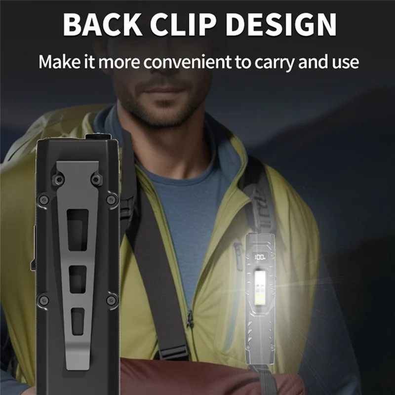 AB34-High-Intensity Rechargeable Flashlight With Inspection Light Features For Camping