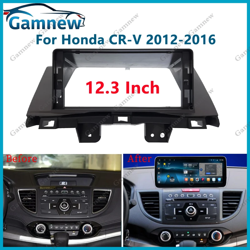 12.3 Inch Car Frame Fascia Adapter Canbus Box Decoder Android Radio Audio Dash Fitting Panel Kit For Honda CRV CR-V 2012-2016