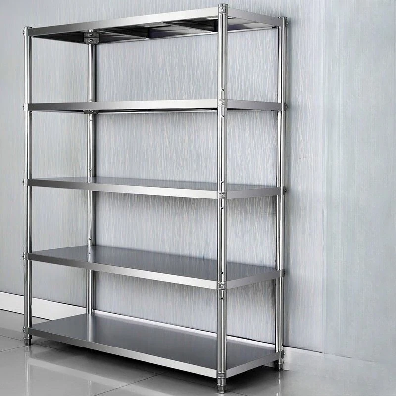 Thickened Stainless Steel Floor to Ceiling Kitchen Storage Rack Multi-layer Balcony Shelf for Warehouse Commercial Use