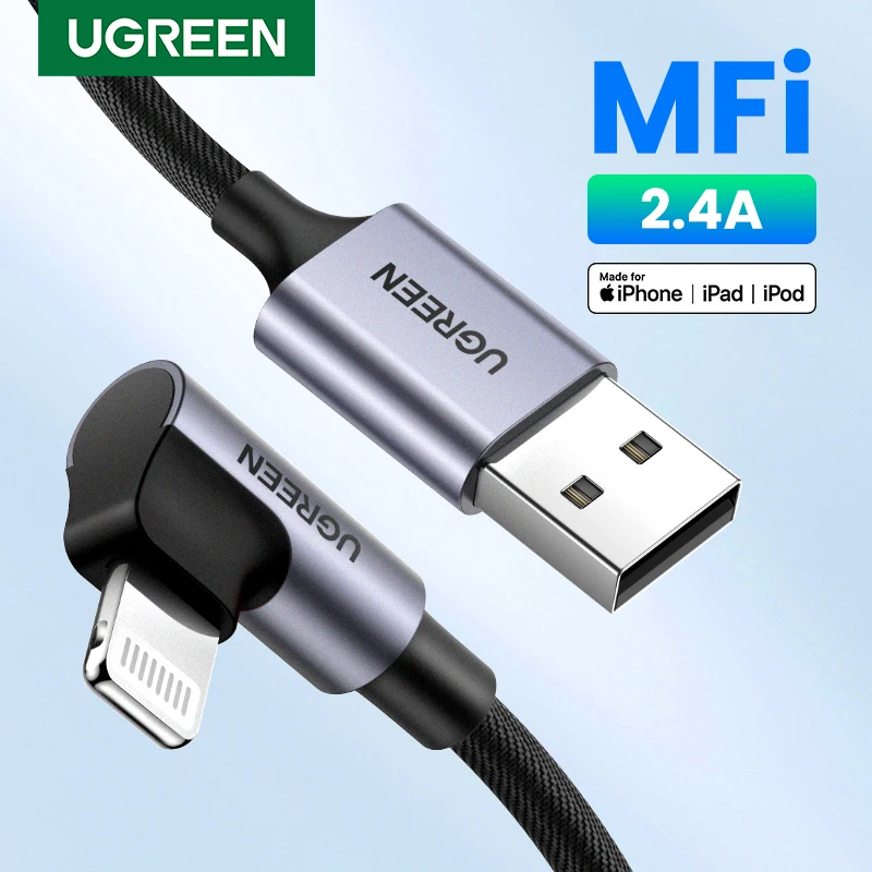 Cavo USB UGREEN MFi per iPhone 14 13 12 Pro Max 2.4A cavo dati per telefono a ricarica rapida Lightning per iPhone per iPad