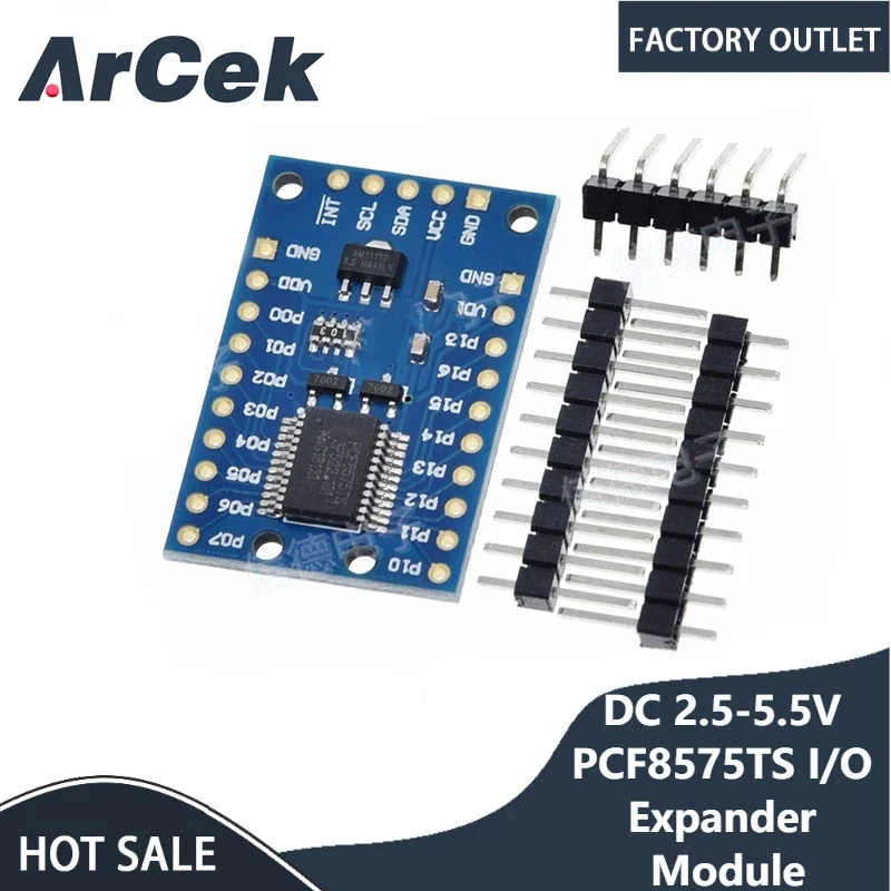 DC 2.5-5.5V PCF8575TS I/O 16 Bit PCF8575 IIC I2C Expander Module for UNO R3 Relay Buzzer LED with Pin Header