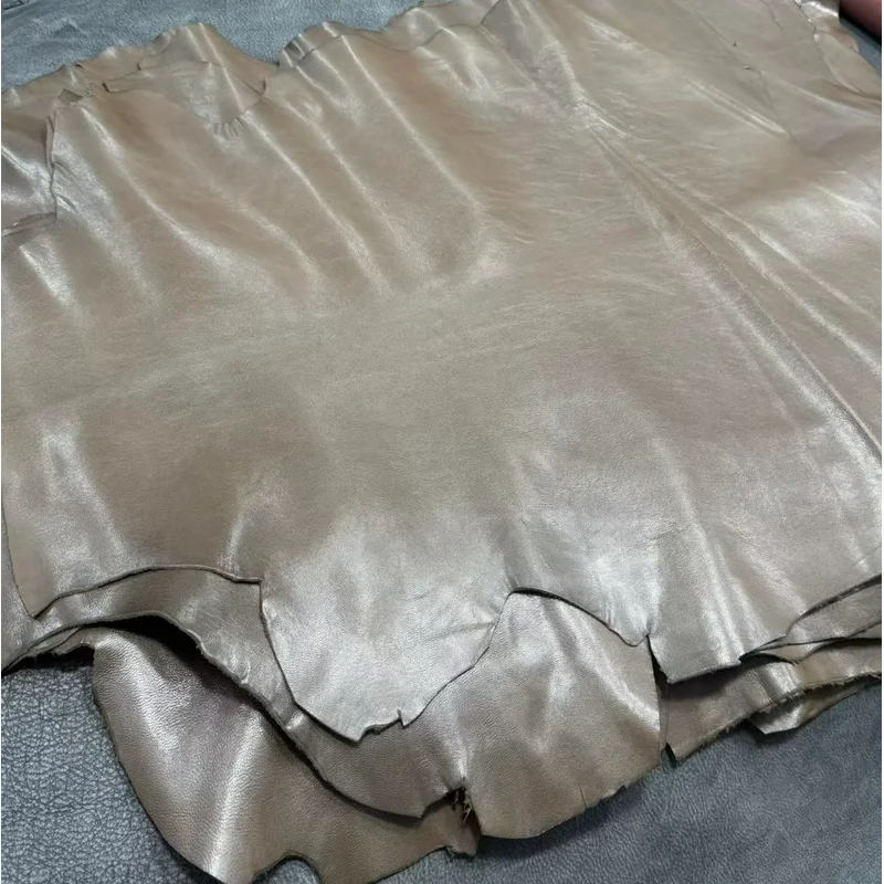 

Gray-Green! Korean First-Layer Sheepskin, Oil-Waxed Style, 0.8-1mm, 4-5Sf