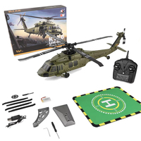 Wltoys K170 RC Helicopter UH-60L 4 Channel Remote Control brushless Helicopters with Gyro and LED Light US Force Airplane