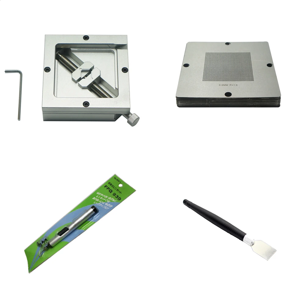 Universal Stencil 29pcs + 90mm Silver BGA Reballing Station + FFQ 939 Vacuum Sucking Pen For PCB Chip Soldering Rework Repair