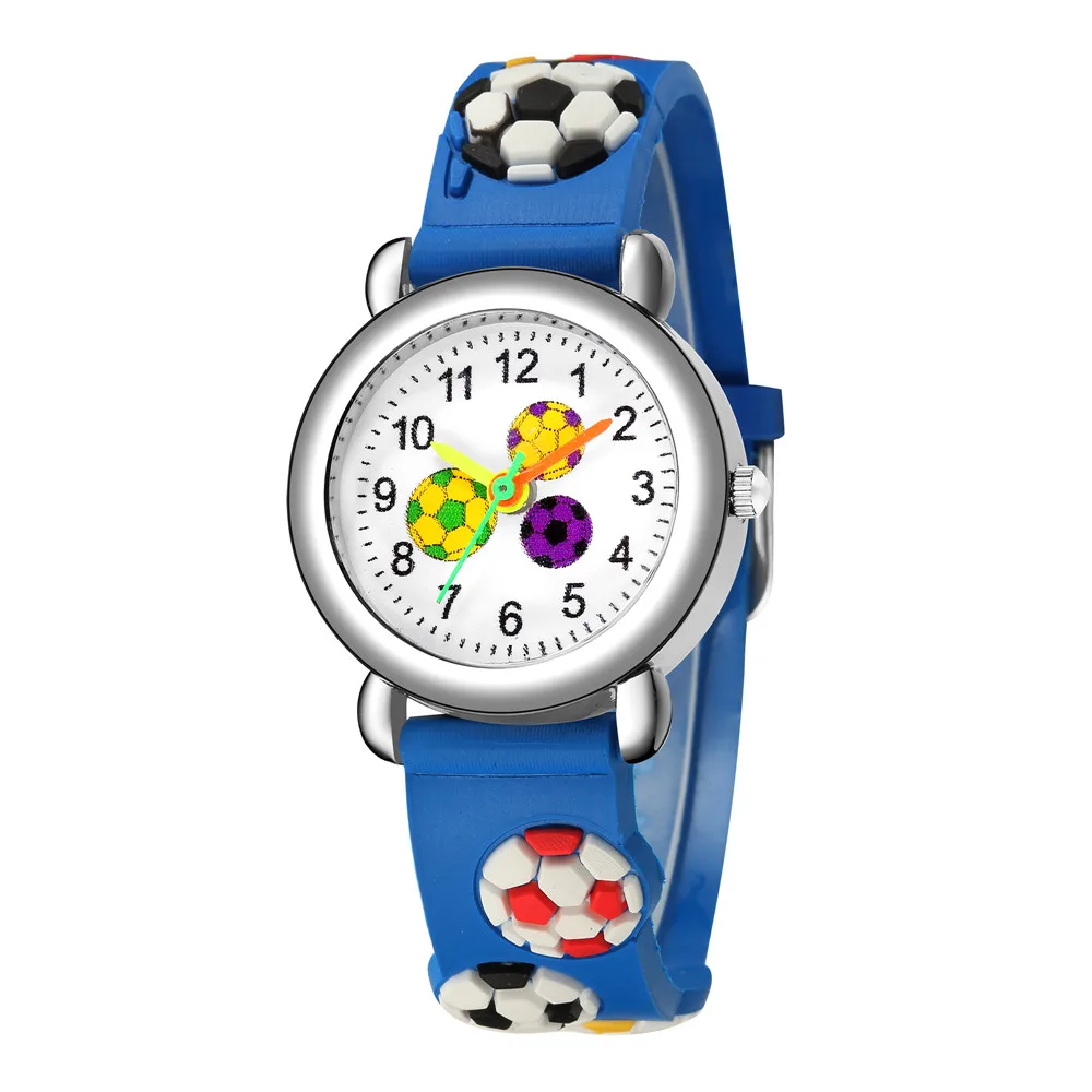 3D Football Cartoon Kids Watches Soccer Children's Quartz Watch For Boys  Gift