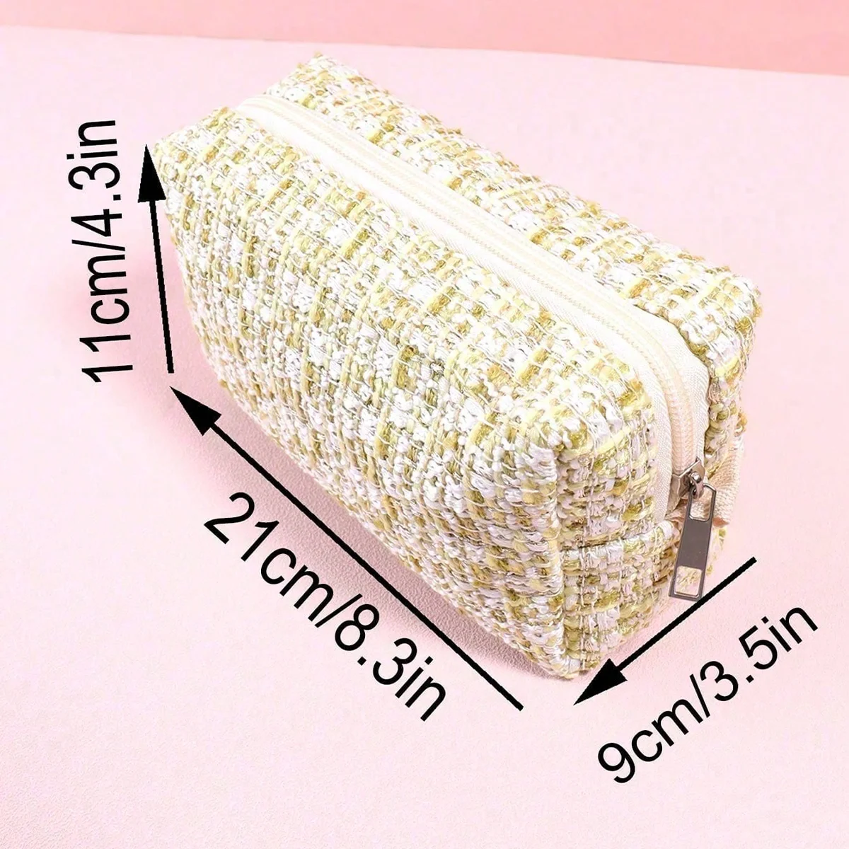 1 PC Small Fresh Plaid Pencil Case Embroidery Cute Storage Bag Stylish and Portable School Supplies, Back-to-School Essentials