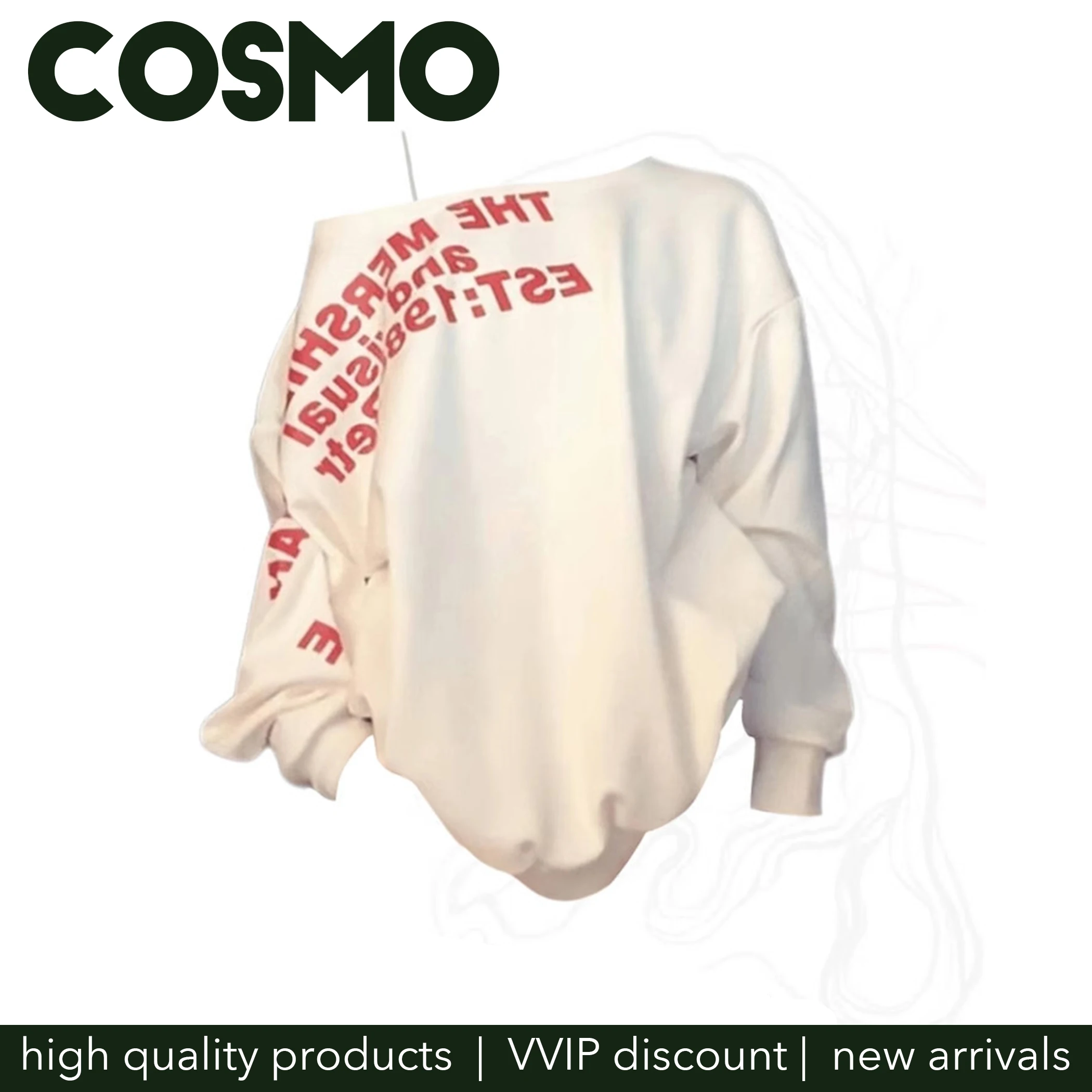 Cosmo 2024 New Oversized Hip Pop Style High Street Print Sweatshirt for Women Lazy Cool Vibe Top for Female  Blackpink  Hoodie