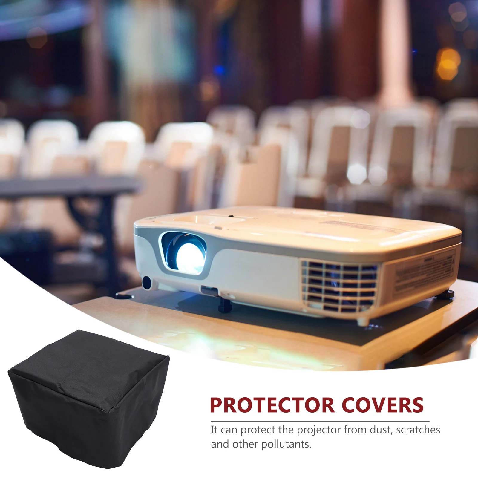 

1pc Waterproof Projector Cover Black Universal Dust Proof Protector For Furniture Foldable Storage Cover Furniture Covers Home