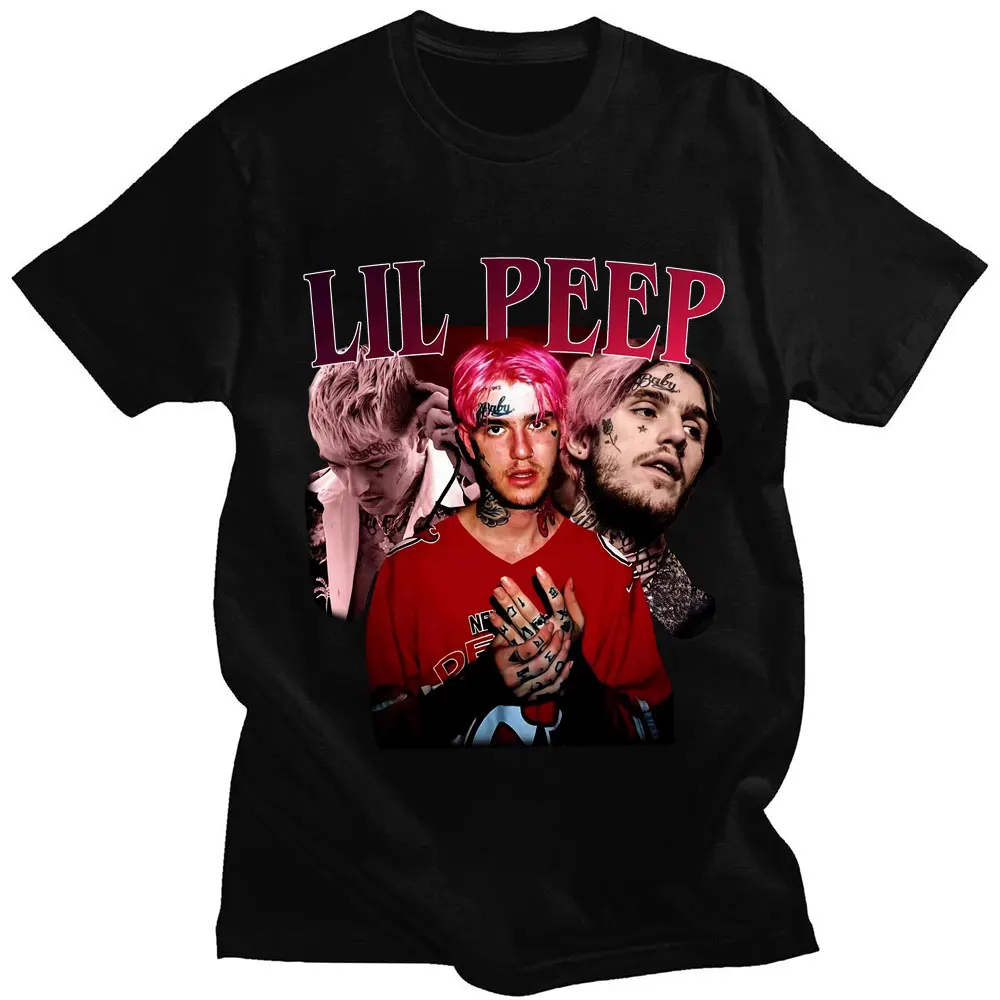 Camiseta gráfica del rapero Lil Peep, camiseta vintage de Hip Hop, ropa informal para hombre, camisetas góticas de manga corta de algodón, ropa de calle