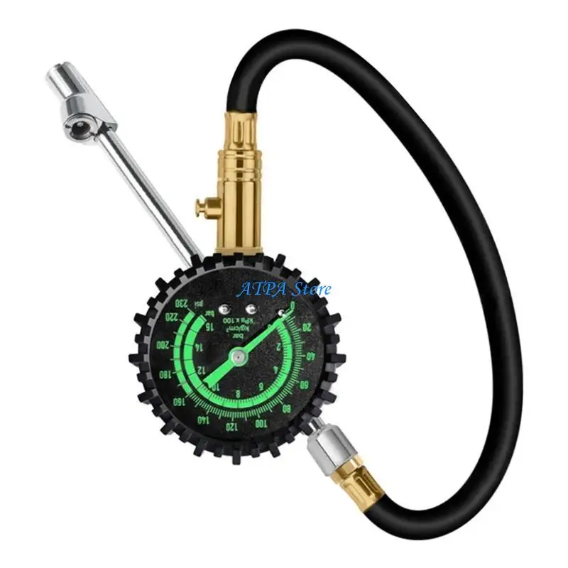 

U13C Digital Tire Pressure Gauge 1/4'' FNPT Adapters 230PSI Backlit Tire Pressure Checker Monitor for Car Truck Bike Tire