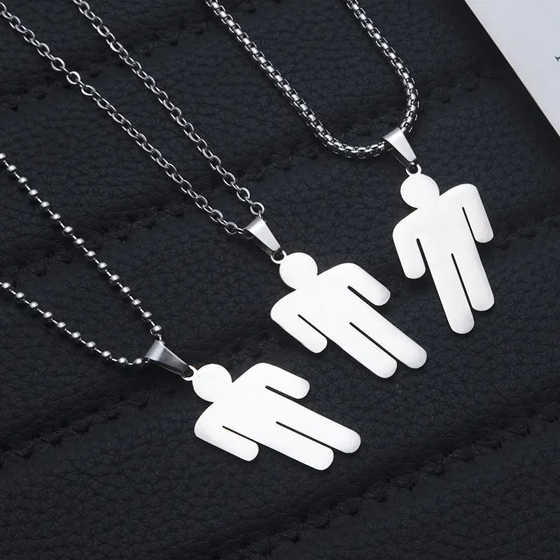 Fashionable and creative diagonal hip-hop street billie style necklace, unique street pendant accessory