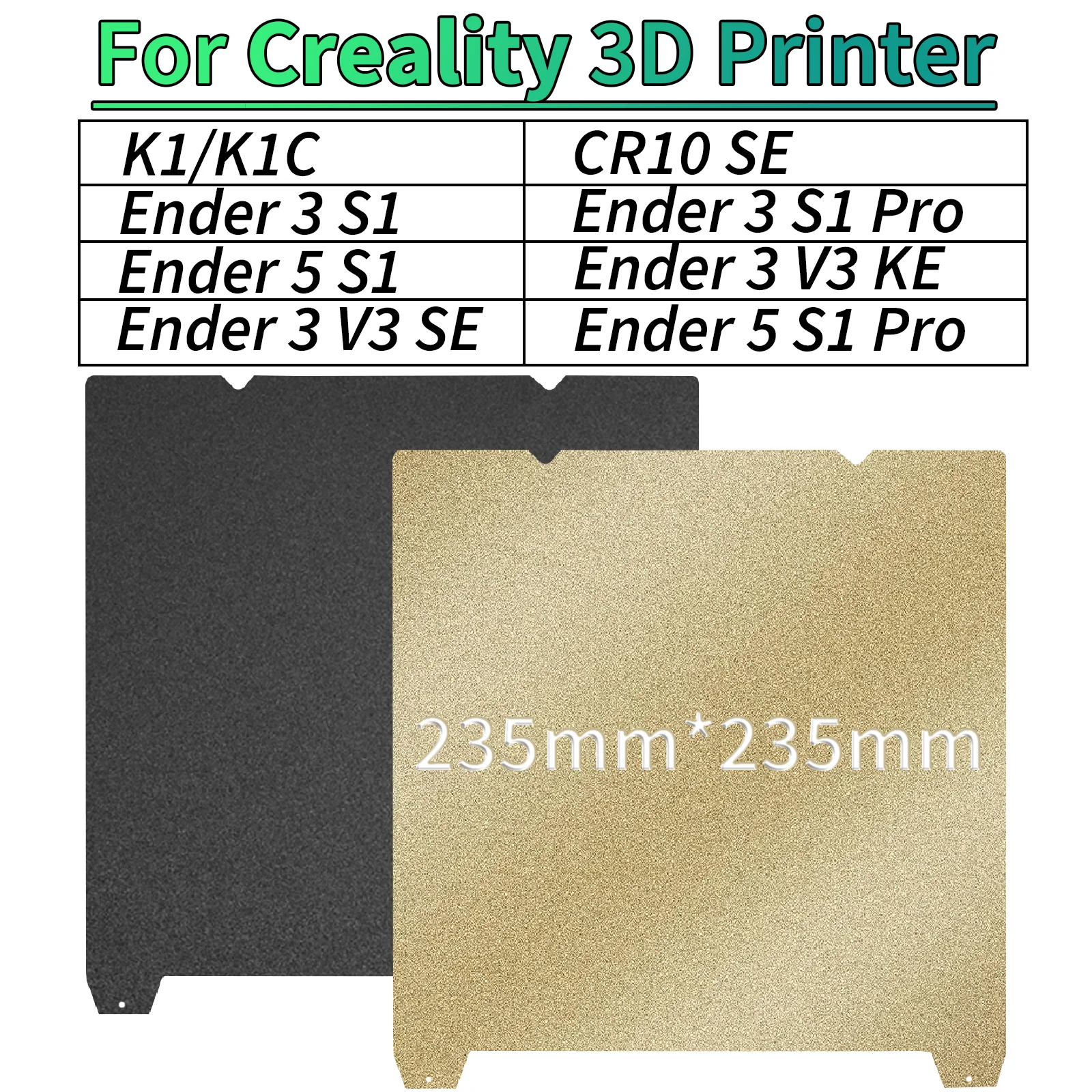 PEI Magnetic SHEET For Creality K1 PEI Build Plate K1C Bed Creality k1 Build Plate 235mmx235mm Ender 3 v3/ Ender 5 S1 pro hotbed