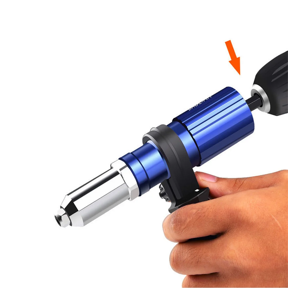 1Set Electric Rivet Adapter Aluminum Alloy Drill Adapter Cordless Riveter Tool for Door Window Automotive Air Conditioning