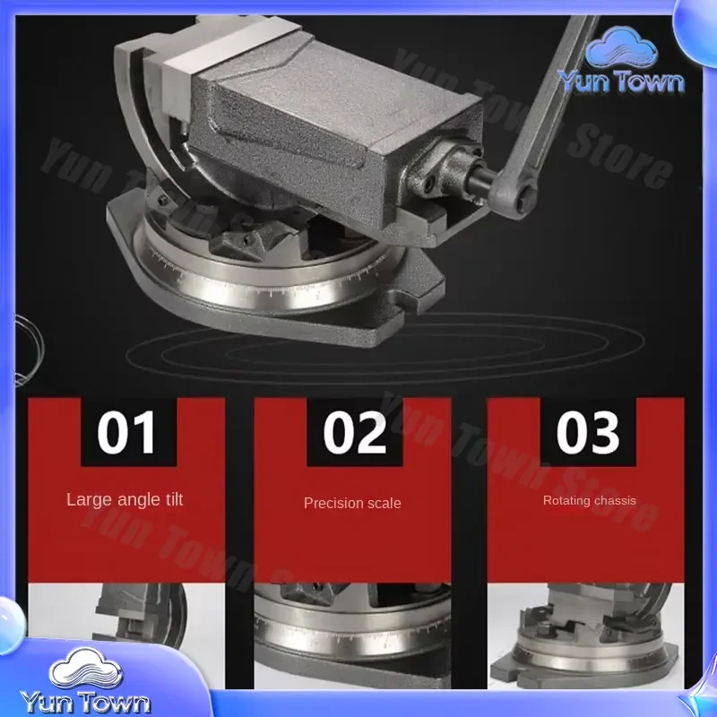 4 Inch Precision Angle Solid Flat Tongs 360 Degree Rotary Precision Taper Vise Inclinable for Woodworking Tools for DIY