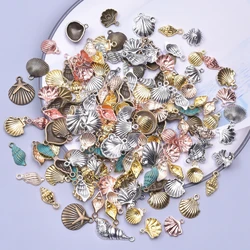 30/50/100pcs Random Mix Vintage Ocean Shell Charm Pendant For Jewelry Making Diy Necklace Bracelet Keychain Handmade Accessories