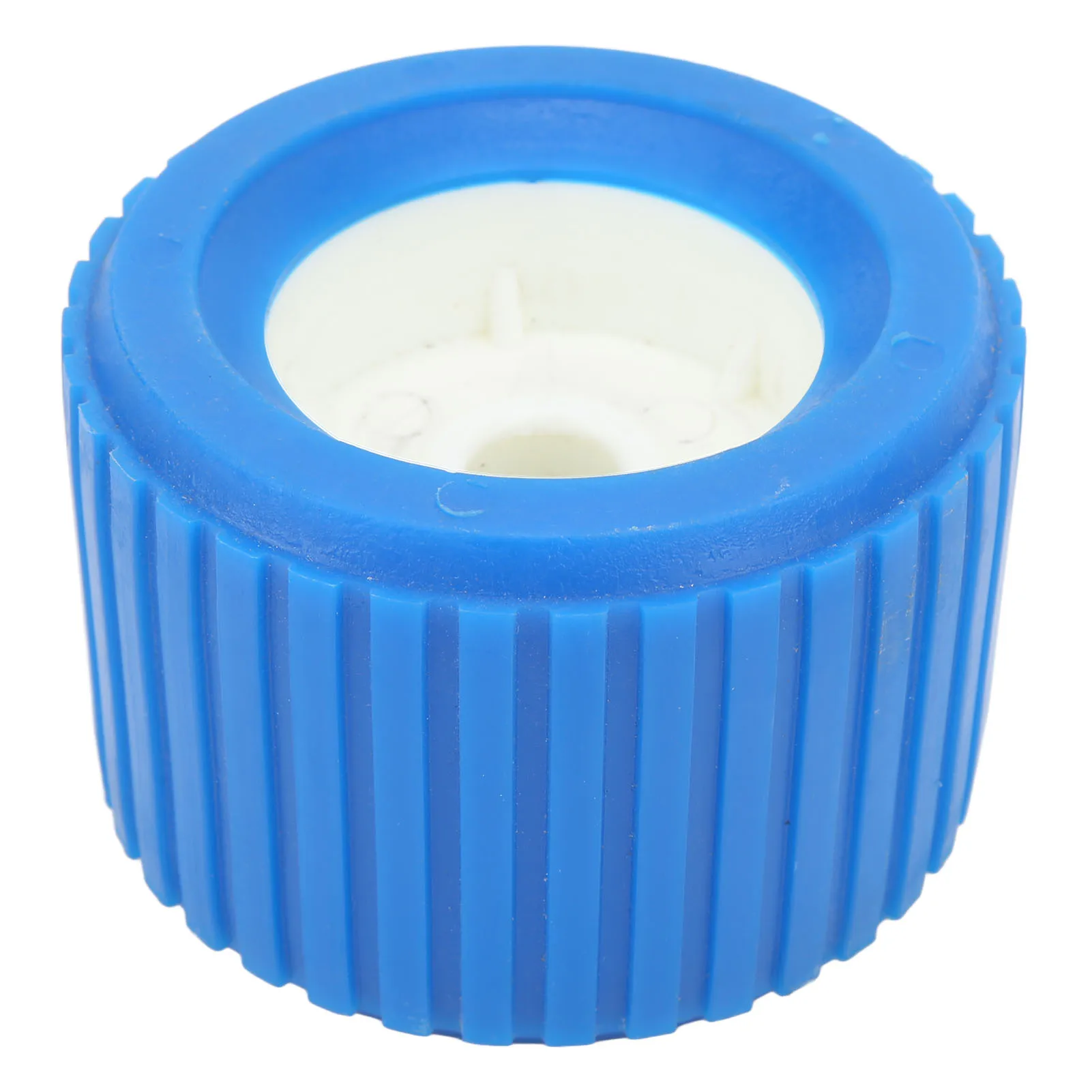 Marine Ribbed Wobble Roller 108x75x19mm Blue PP High Temp Resistant for Boat Yacht Trailer Ribbed Wobble Roller