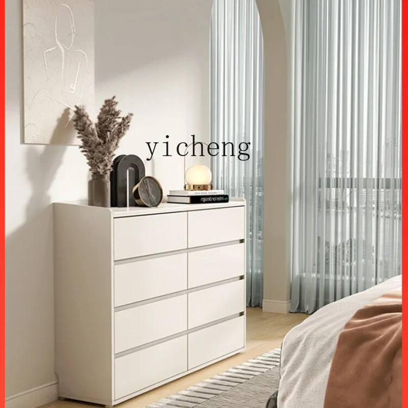 XL bedroom chest ultra-thin 30cm master bedroom bedside cabinet eight buckets cream wind extremely narrow TV cabinet