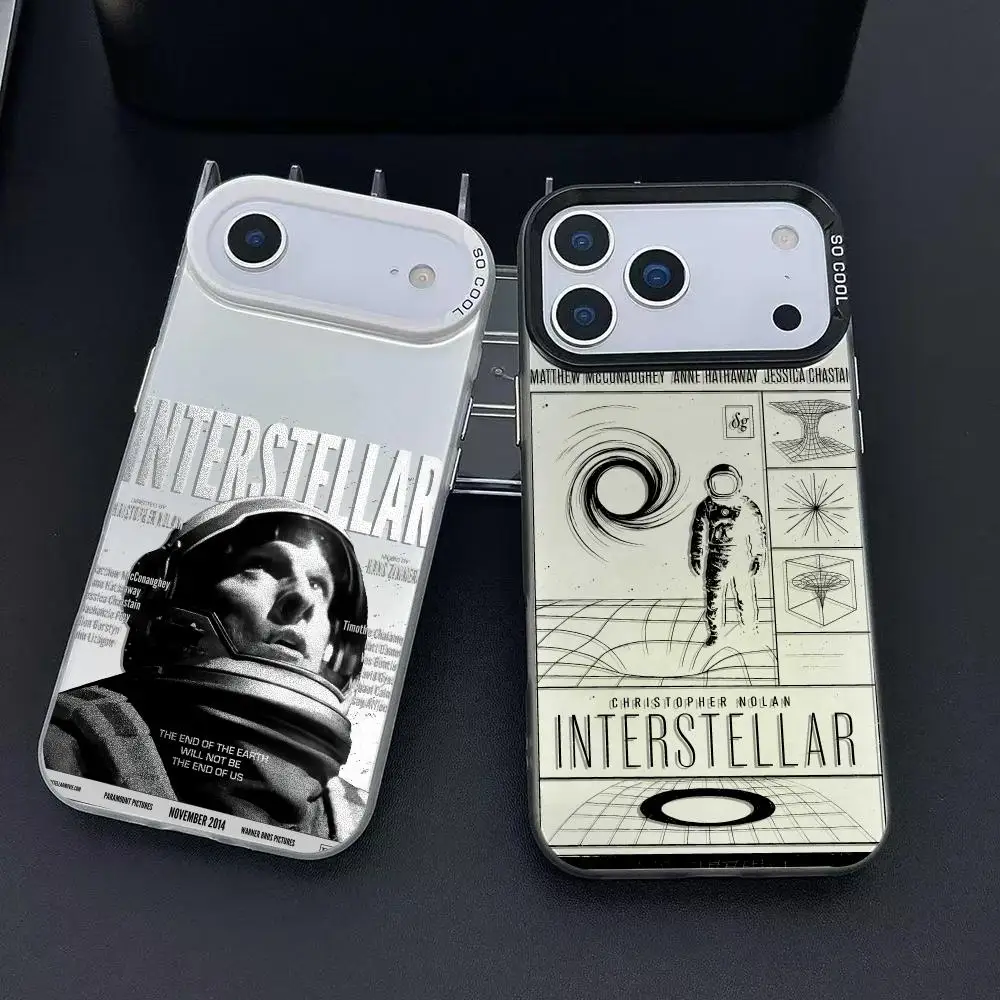 

I-InterstellarS outer space Phone Case For iPhone 17 16 15 14 13 12 11 Pro Max Air Matte Laser Aurora Shockproof Funda