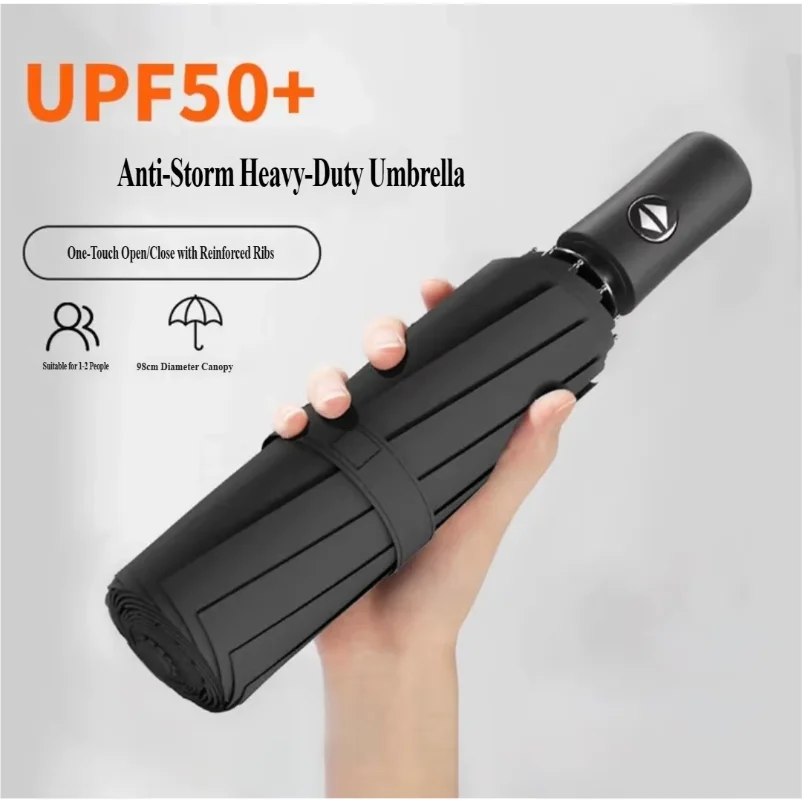 Umbrella Fully Automatic Thickened Enlarged Reinforced Folding Umbrella Sun and Rainproof Sunshade Umbrella for Women Sunscreen