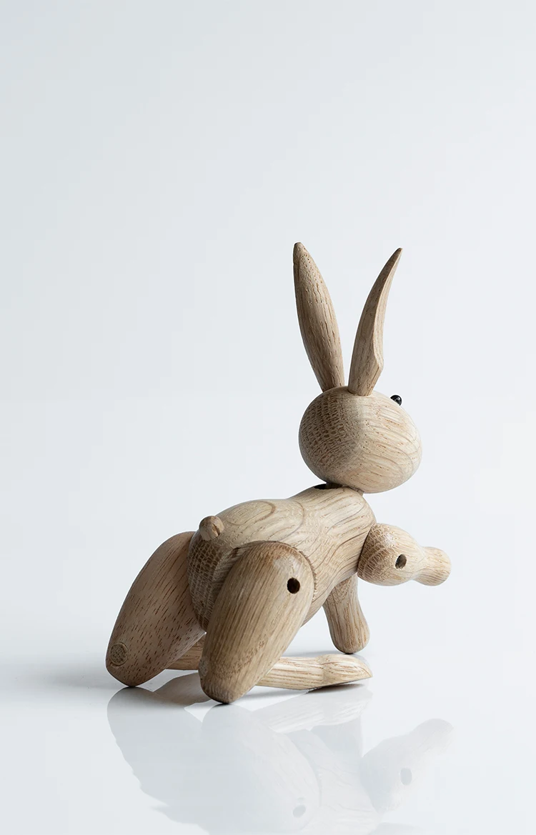 Rabbit wooden ornaments toy furnishings