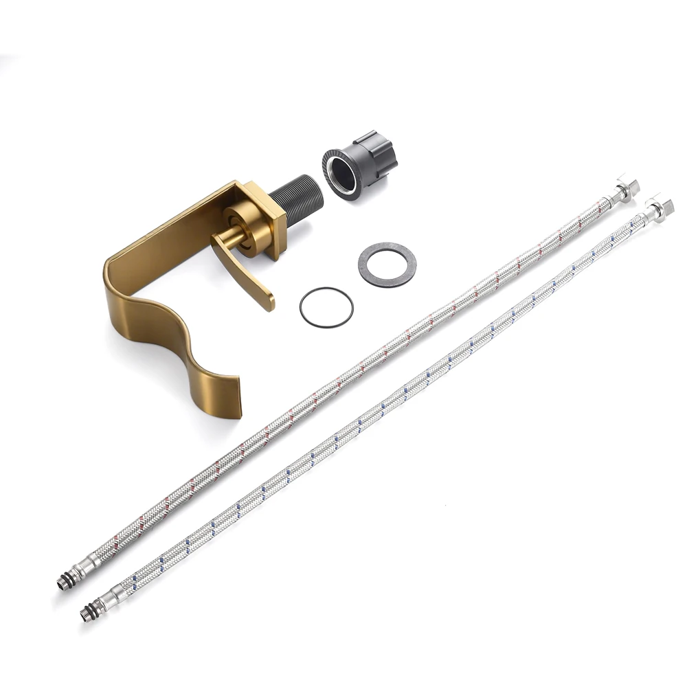 Modern Waterfall Faucet Single Handle 1 Hole Bathroom Sink Faucet Lavatory Vanity Wash Basin Water Faucet Vessel Crane Mixer Tap