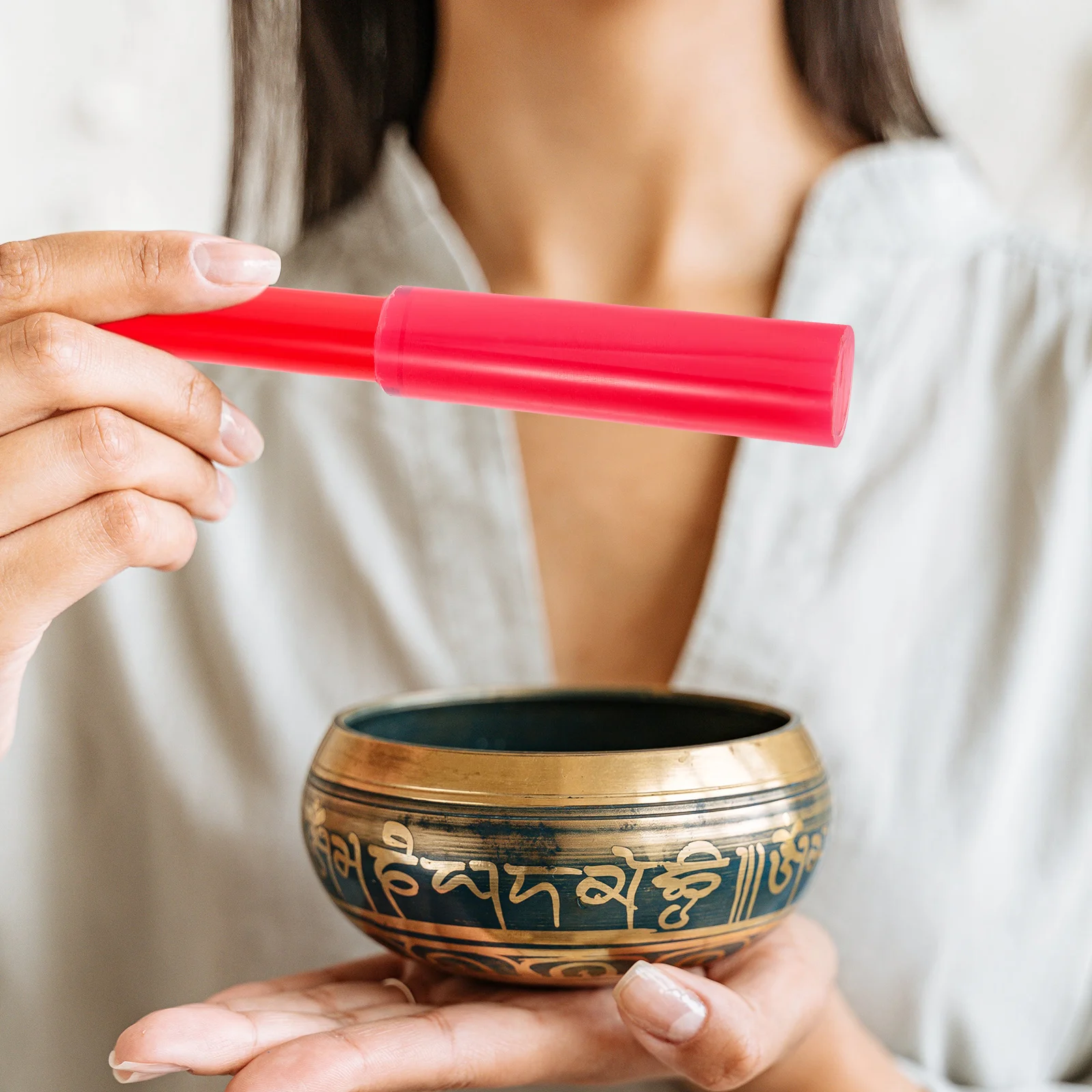 

Crystal Bowl Mallet 1Pc Red Acrylic Rubber Striker for Singing Bowl Music Instrument Sound Sticks Meditation Chanting Accessory