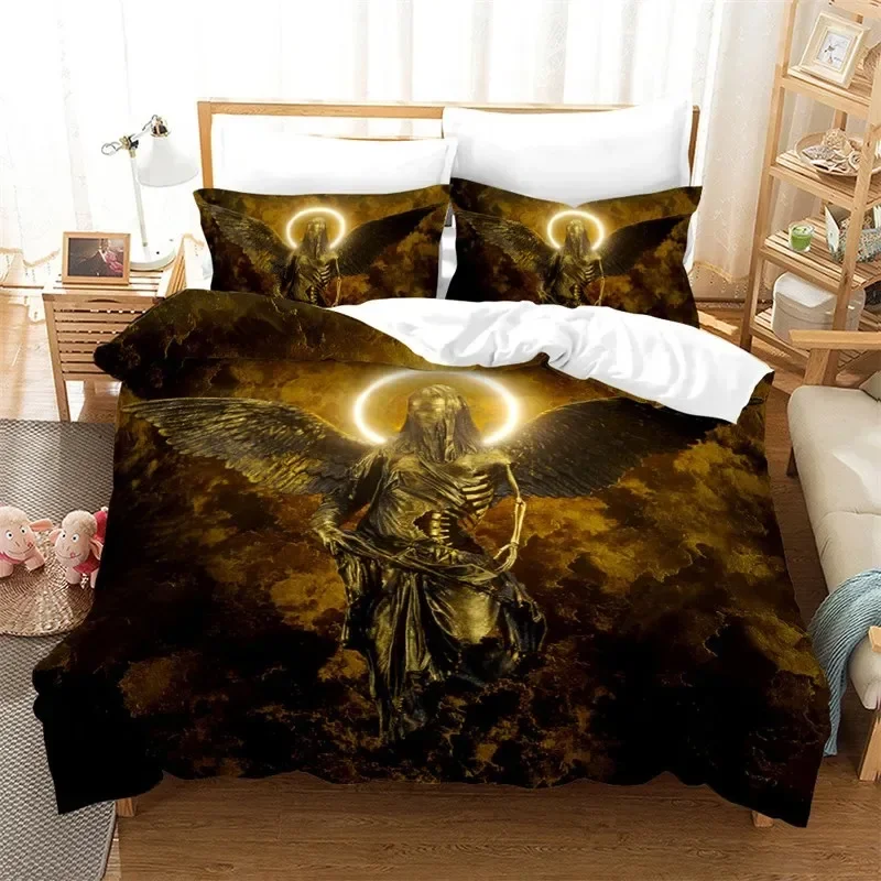 

Christian Cross Jesus Faith Over Fear 3D All Over Religion Comfortable Duvet Quilt Cover Pillowcase Bedding Set Children Bedroom