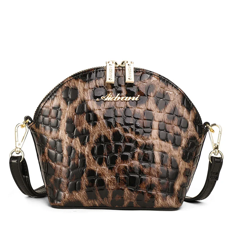 Borsa piccola in vera pelle da donna 2022 nuova borsa a conchiglia modello leopardo di alta qualità moda Versatile borsa da donna monospalla