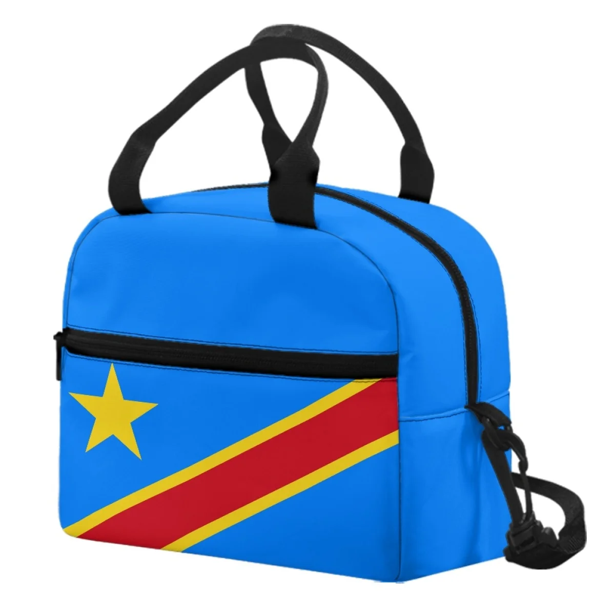 Lunch Pack Congo Country Flag Pattern Girls Boys Lunch Cooler Bag Material Dirt-resistant Sufficient Capacity Handbag Fashion
