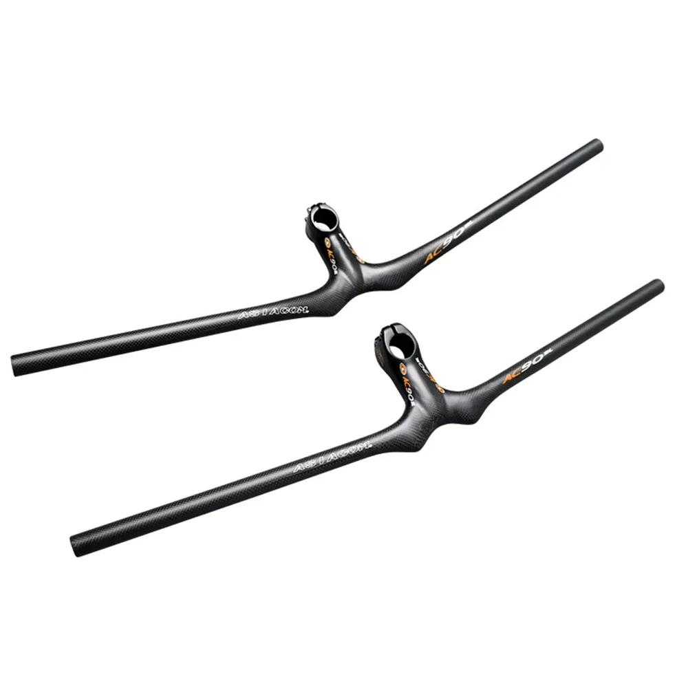Full Carbon Fiber Integrated Mountain Bike Handlebar & Stem Combo, Flat and Riser Bar, 28.6/31.8mm, Cycling Bike Accessories