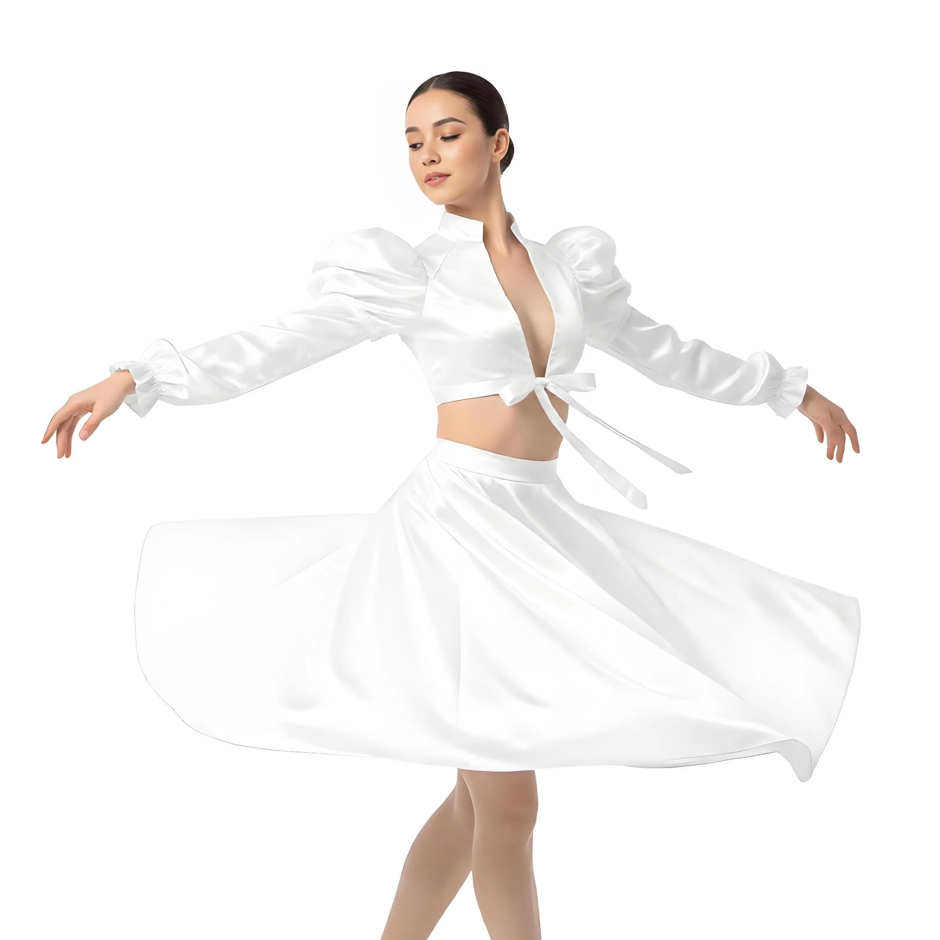 Evening Stain Bride Bolero Shrugs Crop Wedding Bride Shawl Puffy Bridal Long Sleeve Prom for Halloween Renaissance Jacket Coat