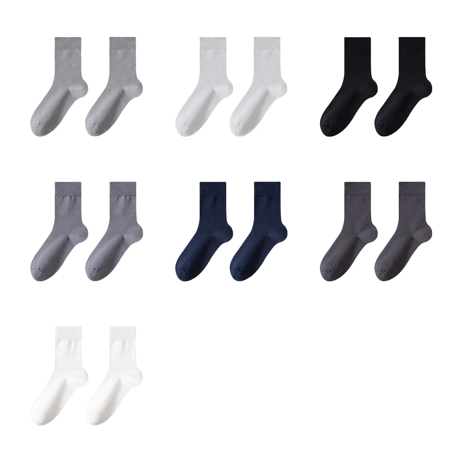 

7 пар (14 шт.) носков для делового стиля, повседневные носки, влагоотводящие носки до щиколотки, хлопковые носки для ботинок, рабочие носки для мужчин