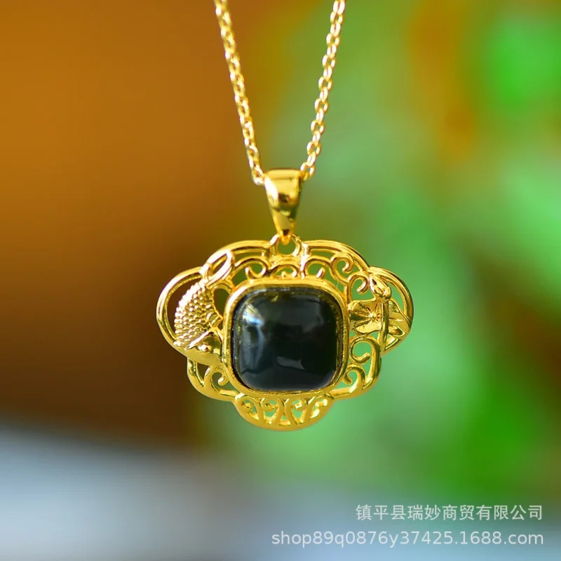 

Инкрустированное ожерелье с замком мира Hetian Jade Qingyu Wealth