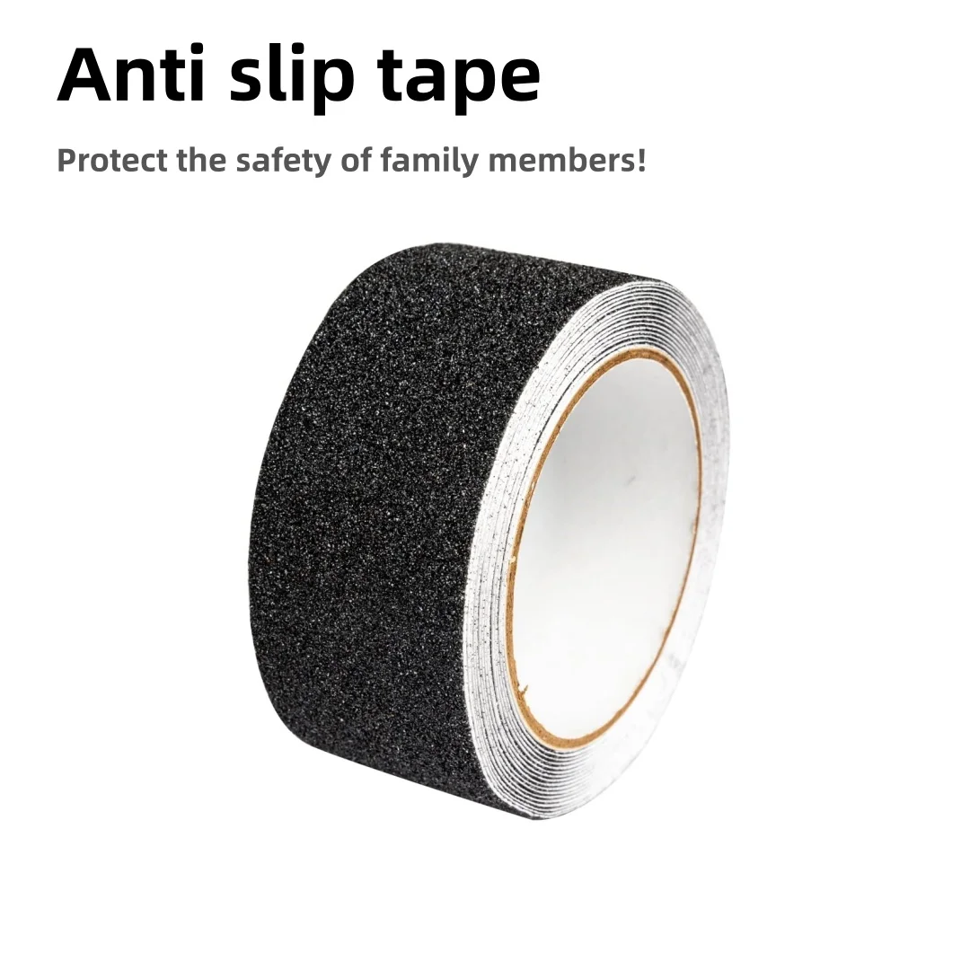 Black anti slip tape, anti slip grip tape, applied to bathtubs, boats, stairs, transparent, soft, comfortable barefoot (black)