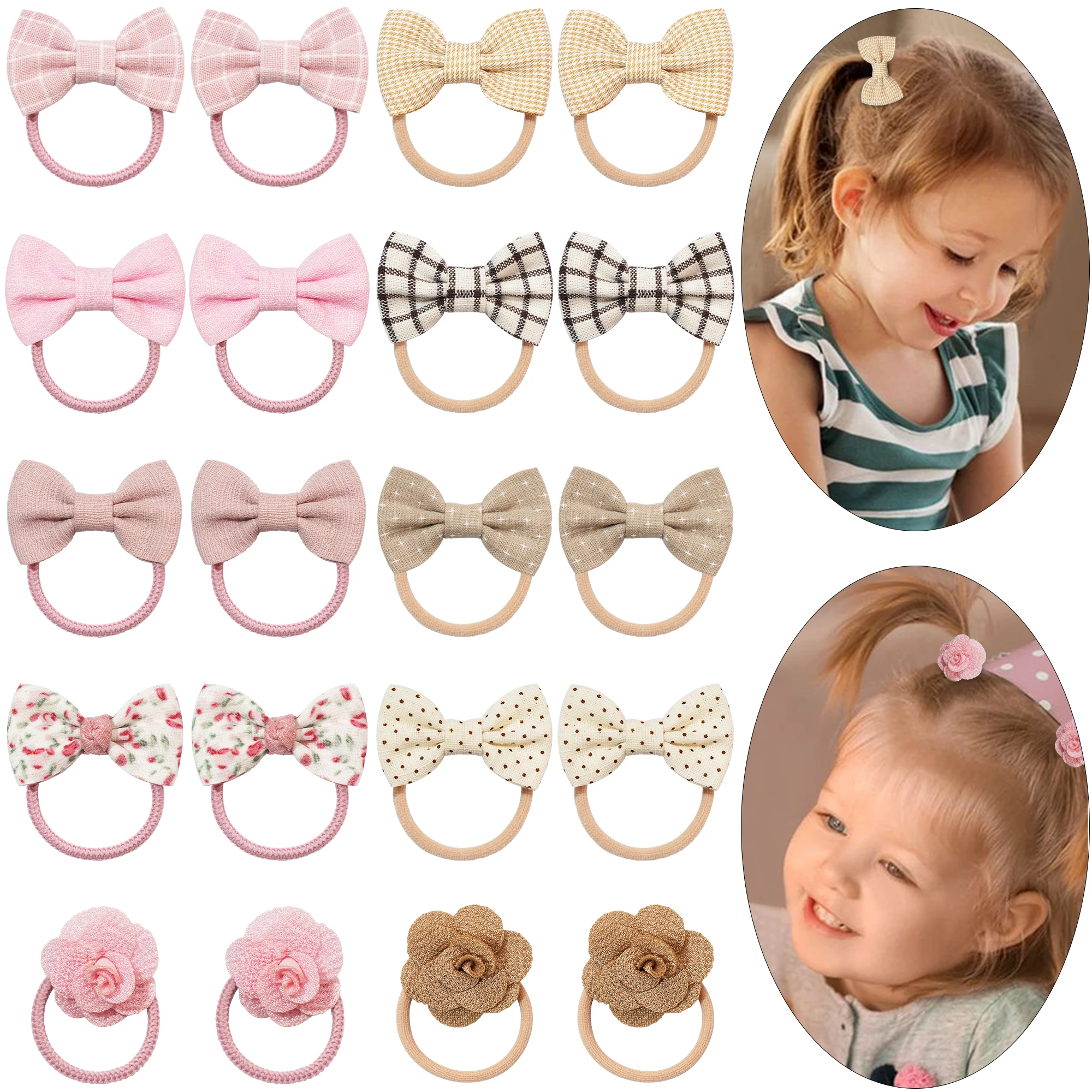 10pcs/set Girls cute Flower hair loop,Stretchy Elastic Hair ties for Children,Fashions Hair Accessories Gift for Baby Princesses