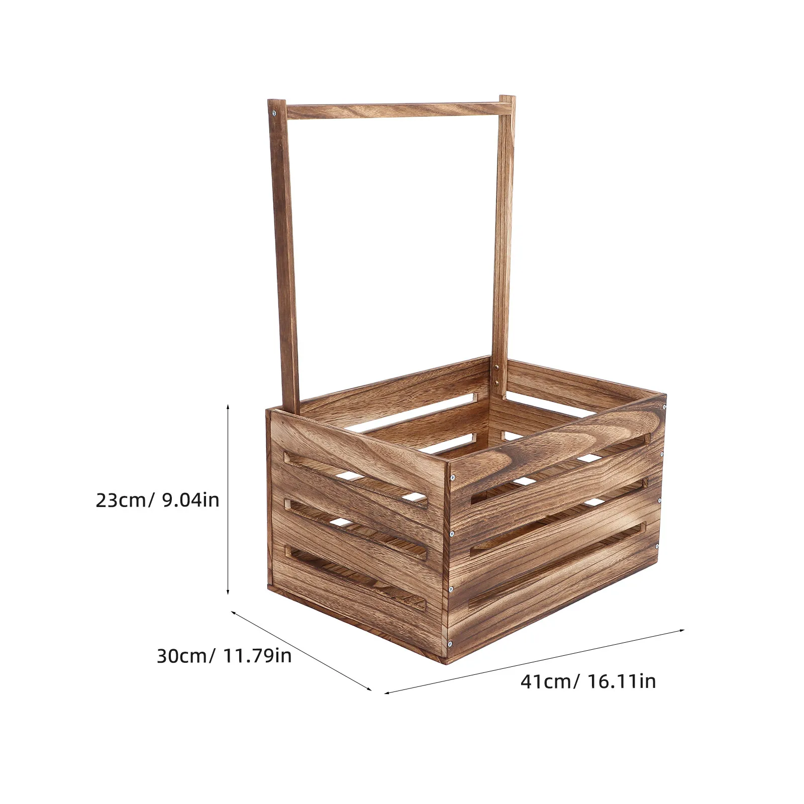 Natural Wood Baby Basket with Handle Portable Storage Crate for Newborn Clothes Diapers and Nursery Items Baby Shower Welcome