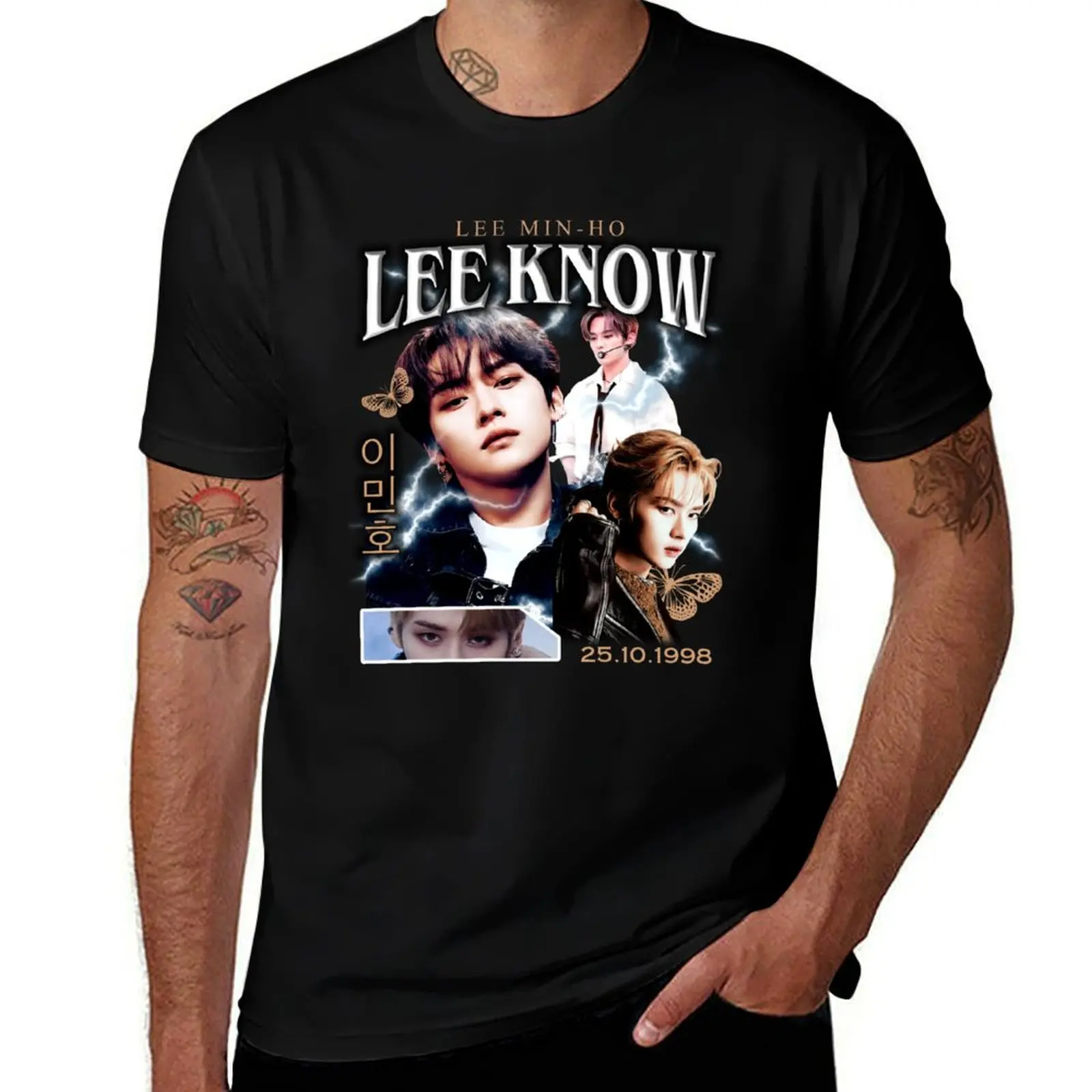 LEE KNOW Shirt Vintage 90 Retro T Shirt Tee T-Shirt sweat aesthetic clothes rapper graphic tees mens t shirts casual stylish