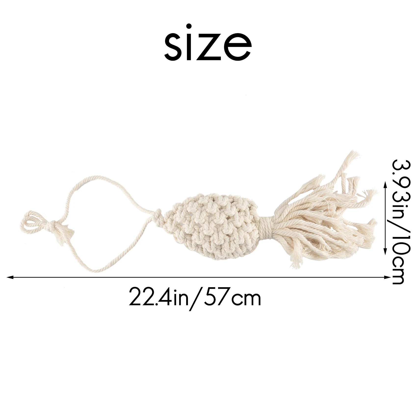 RIRI Boho Macrame Air Plant Hanger Tillandsia แขวนตะกร้าเชือกผู้ถือดอกไม้ตกแต่งบ้าน (10 ซม.)
