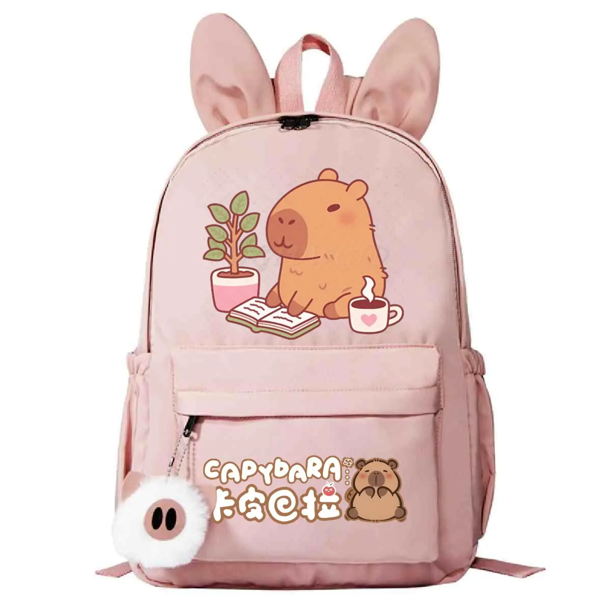 

Cute Capybara Backpack for School Girls Teenager Children Schoolbags Rabbit Ears Bags Travel Backpacks Capybara Lovers Bag Gifts