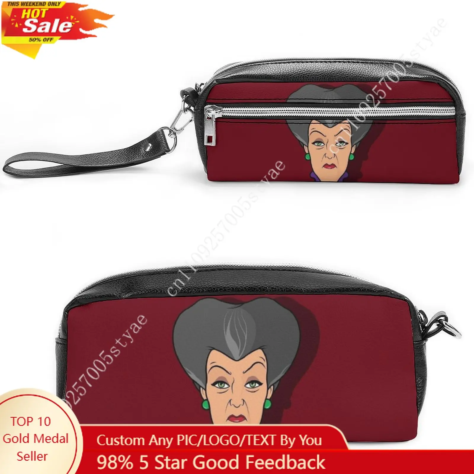 

Lady Tremaine Pencil Case Disney Cartoon Character Customized Design Personalized Creation Holiday Gift Small Cosmetic Bag