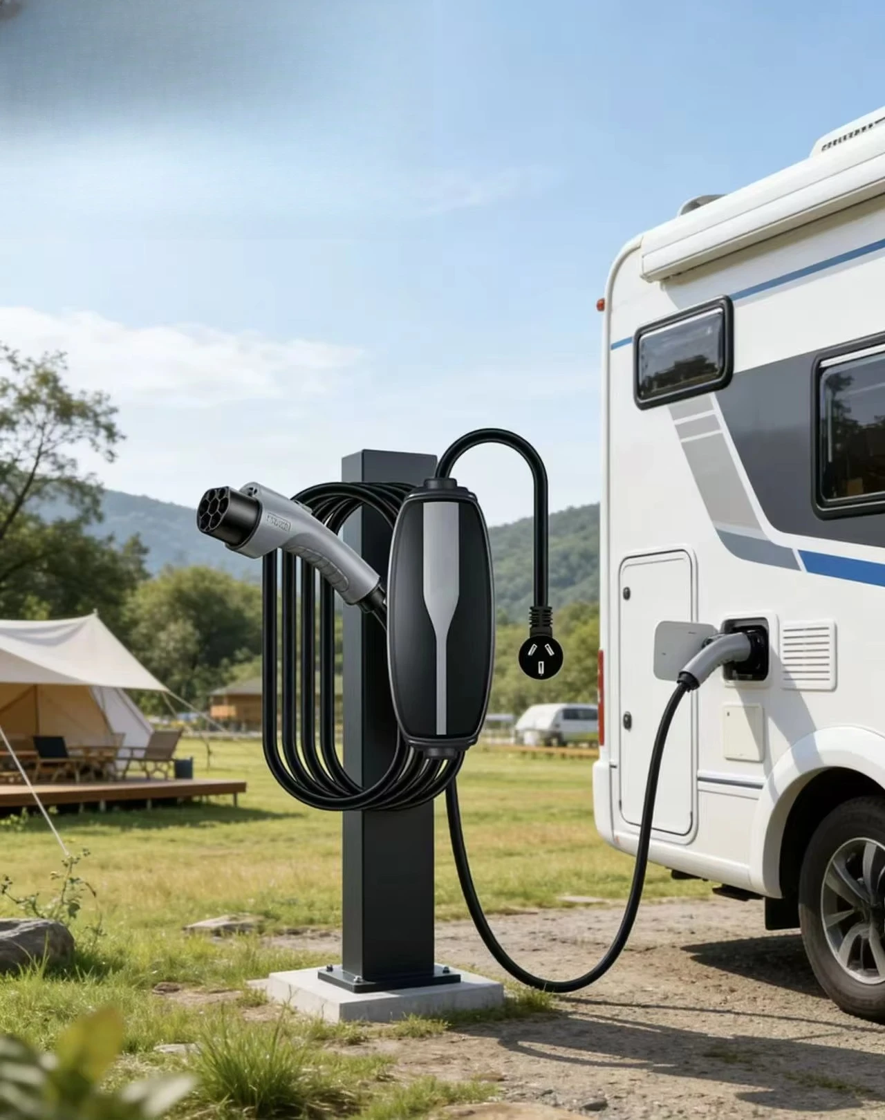 P2-16A06NS New Portable On-Board EV Charger | 220V 8-16A IP67 Protection CE Certified 3.5kW CCS2 Multiple Cable Lengths
